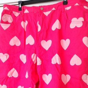 Heart Patterned Pink Pants size 4x